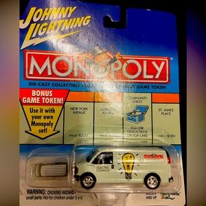 Johnny Lightning Monopoly Car. Die Cast Electric Company Utility Van.